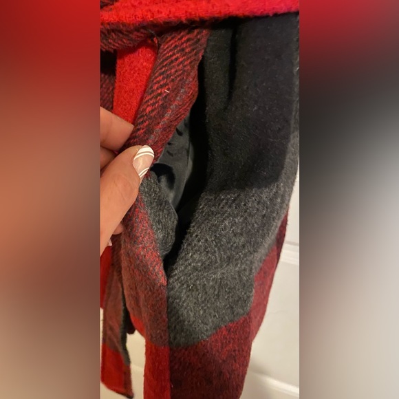 Xhilaration Cowl Neck Coat Red Plaid
Concealed Buttons Tie Waist Size - Picture 3 of 5